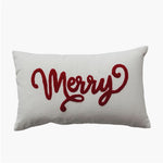 Merry Embroidered Lumbar Pillow