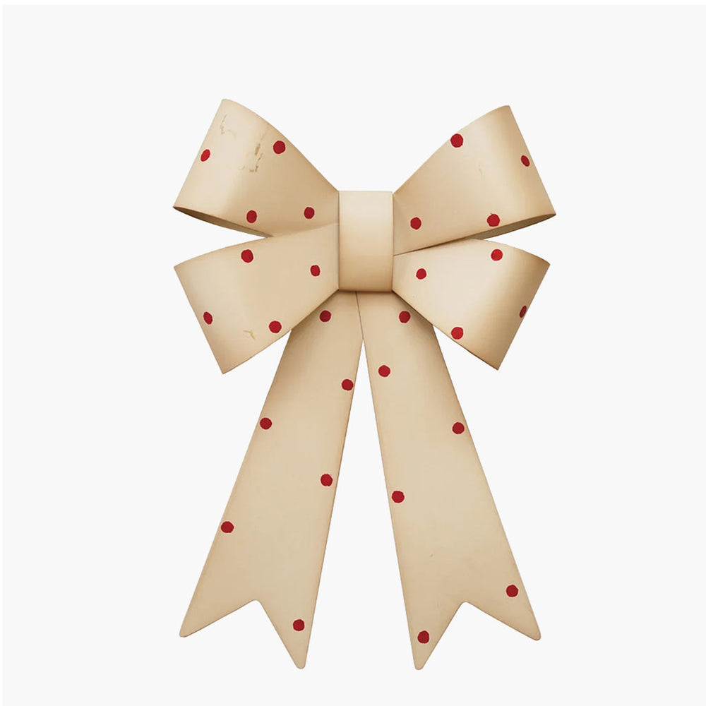 Metal Bow Wall Decor w/Polka Dots