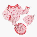Newborn Gown Set - Fancy Flamingos