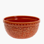 Leaf Embossed Ceramic Bowl
