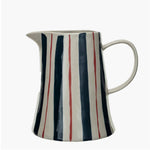 Stoneware Pitcher with Stripes