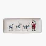 Santa Leading  Reindeer Platter - Rectangle