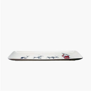 Santa Leading  Reindeer Platter - Rectangle