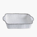 Rectangle Baking Dish With Silver Beaded Edge