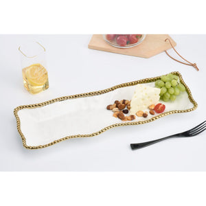 
            
                Load image into Gallery viewer, gold beaded serving tray
            
        