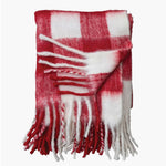 Red and White Plaid Throw Blanket