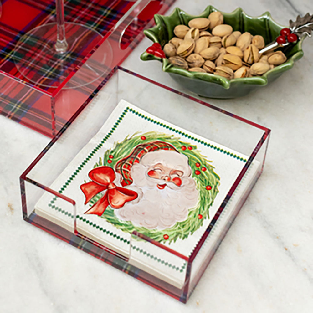 Santa Napkin & Tartan Caddy Set