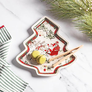 Santa Tartan Cookie Plate Set