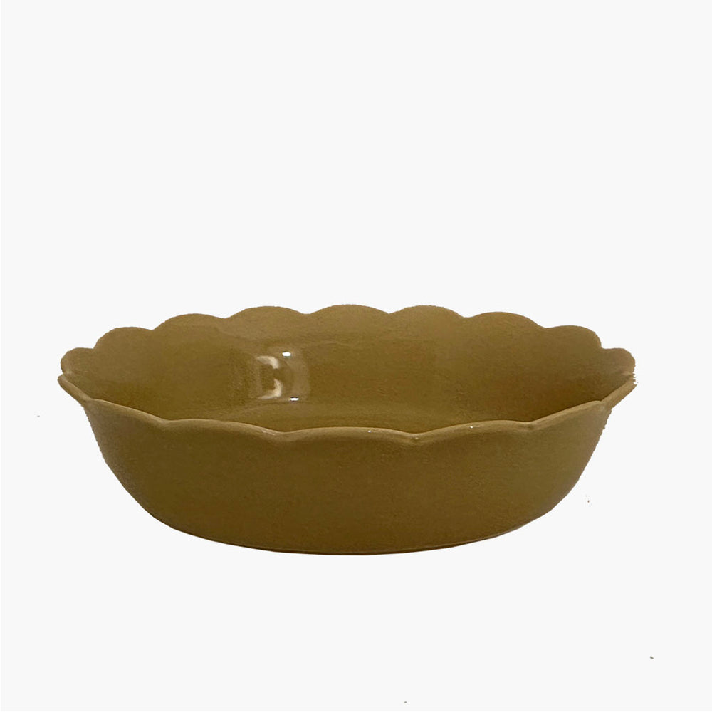 Oval Scalloped Baker - Mustard