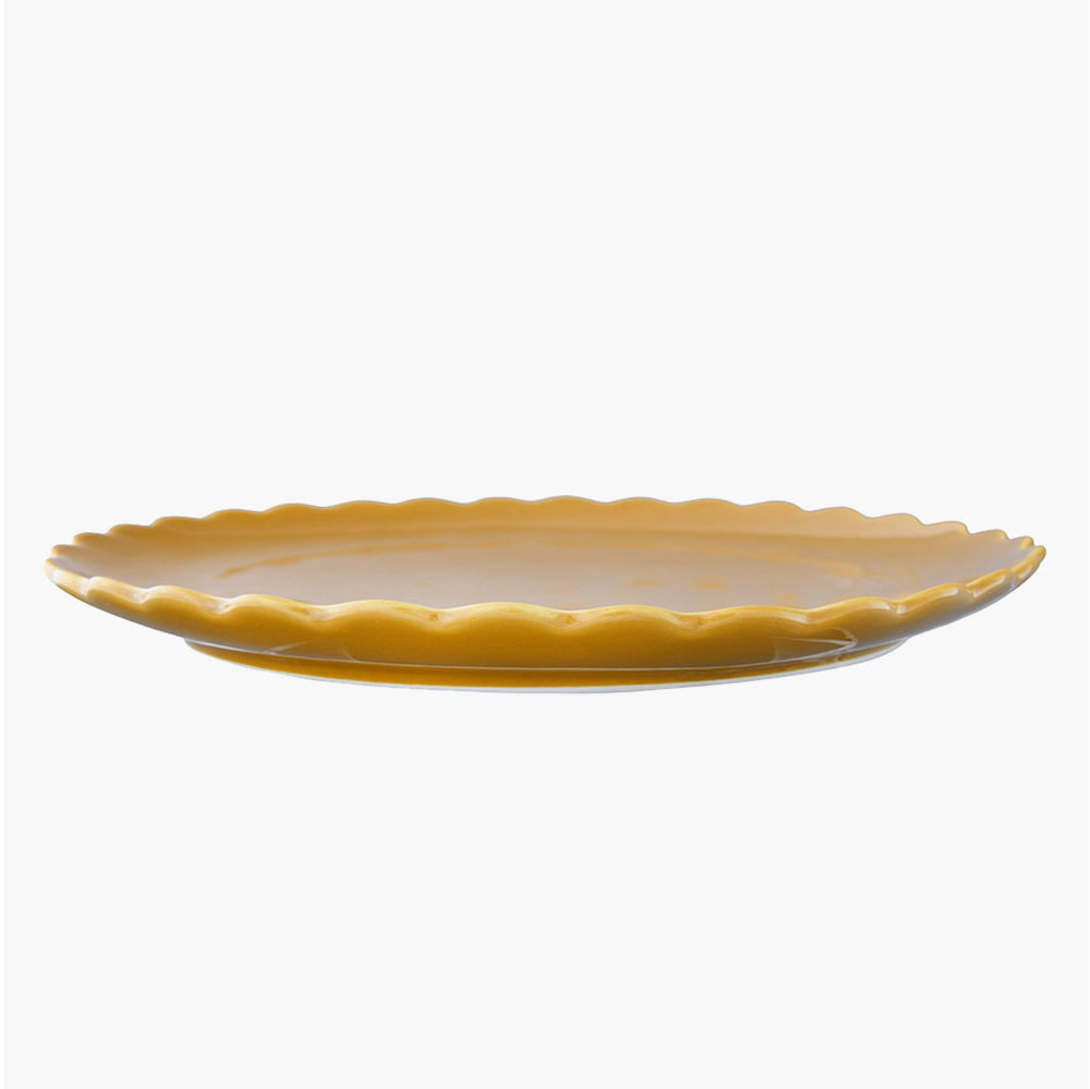 scalloped mustard dinner plate