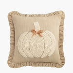 Embroidered Pumpkin Pillow - Square
