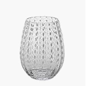 White Dots Stemless Glass