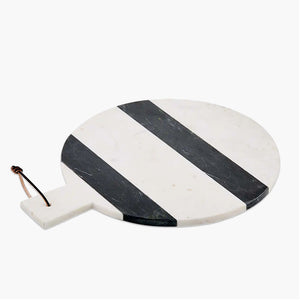 round striped marble serving board