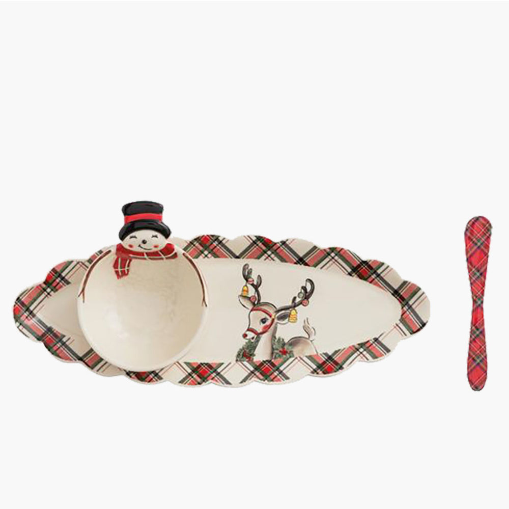 Tartan Tidbit Tray Set