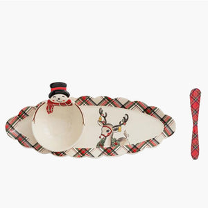 Tartan Tidbit Tray Set