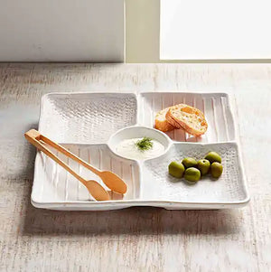 textured sectioned serving tray