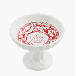 Toile Pedestal Candy Dish - Wreath