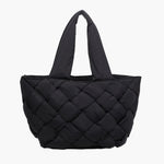 Puffy Woven Tote - Black