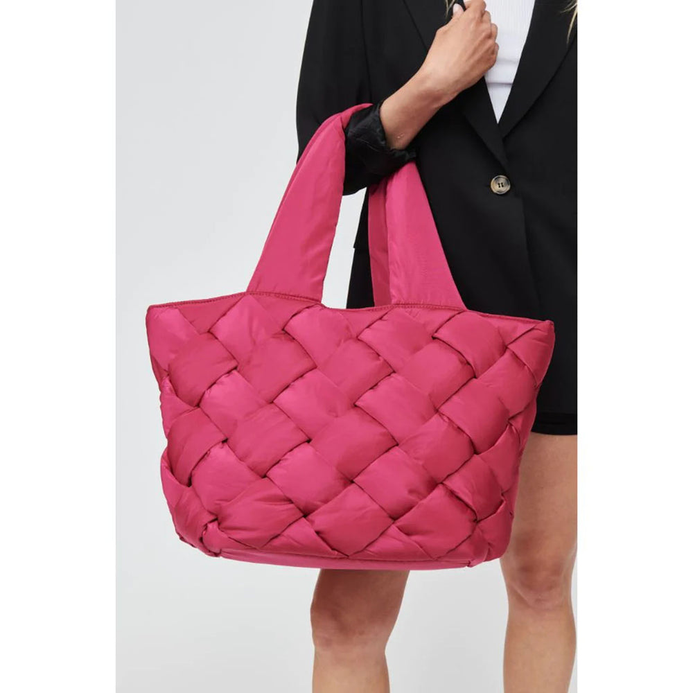 puffy woven tote