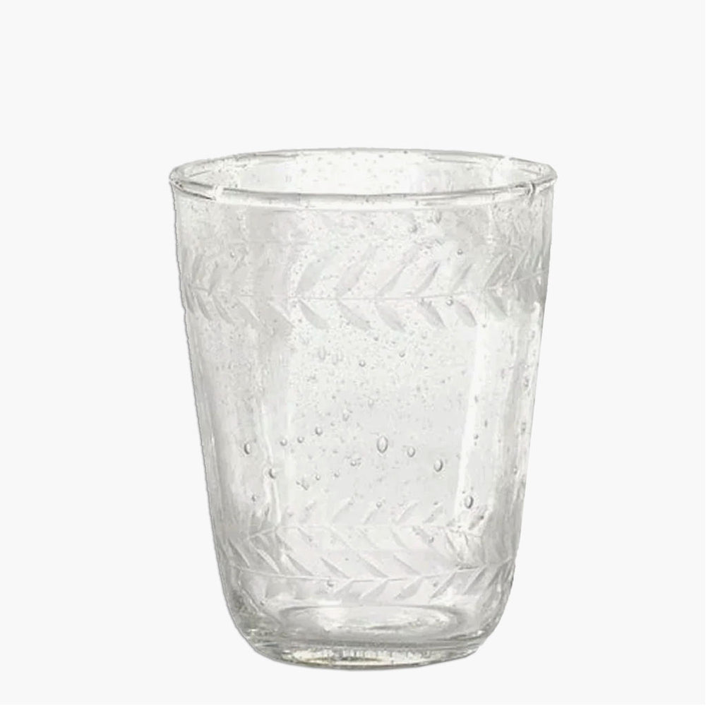 etched wine and juice glass