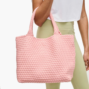 Medium Woven Tote - Blush