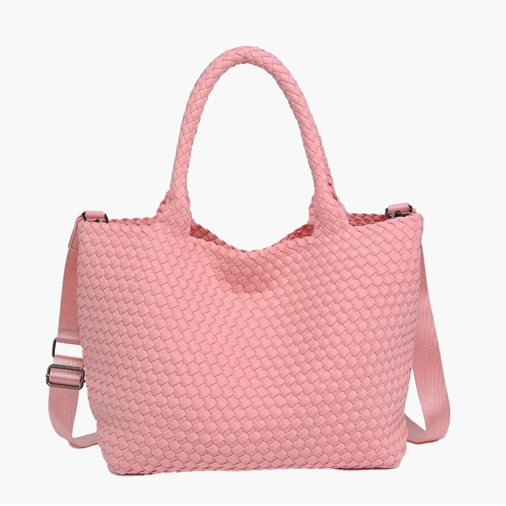 Medium Woven Tote - Blush