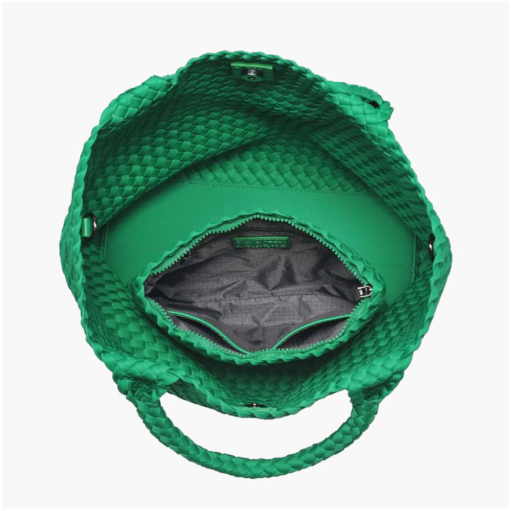 Medium Woven Tote - Kelly Green