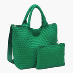Medium Woven Tote - Kelly Green