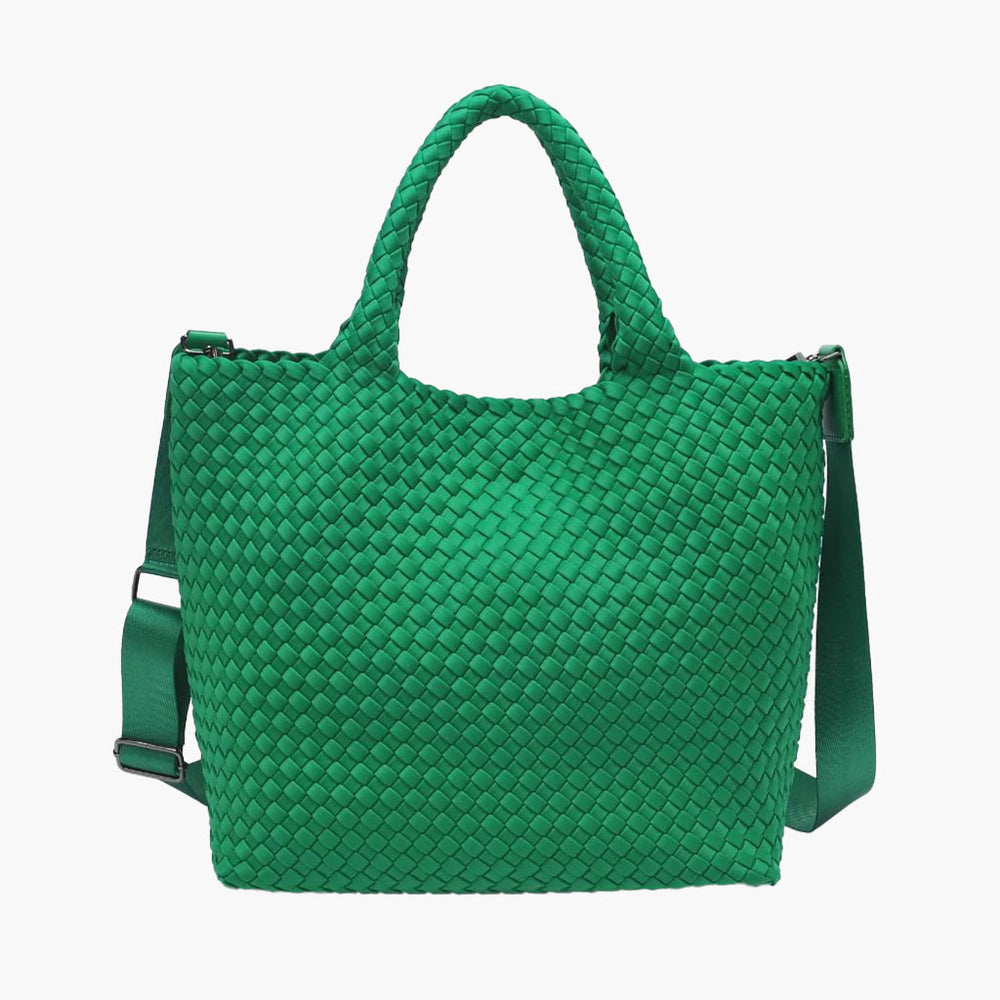 Medium Woven Tote - Kelly Green