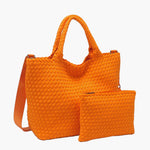 Medium Woven Tote - Orange