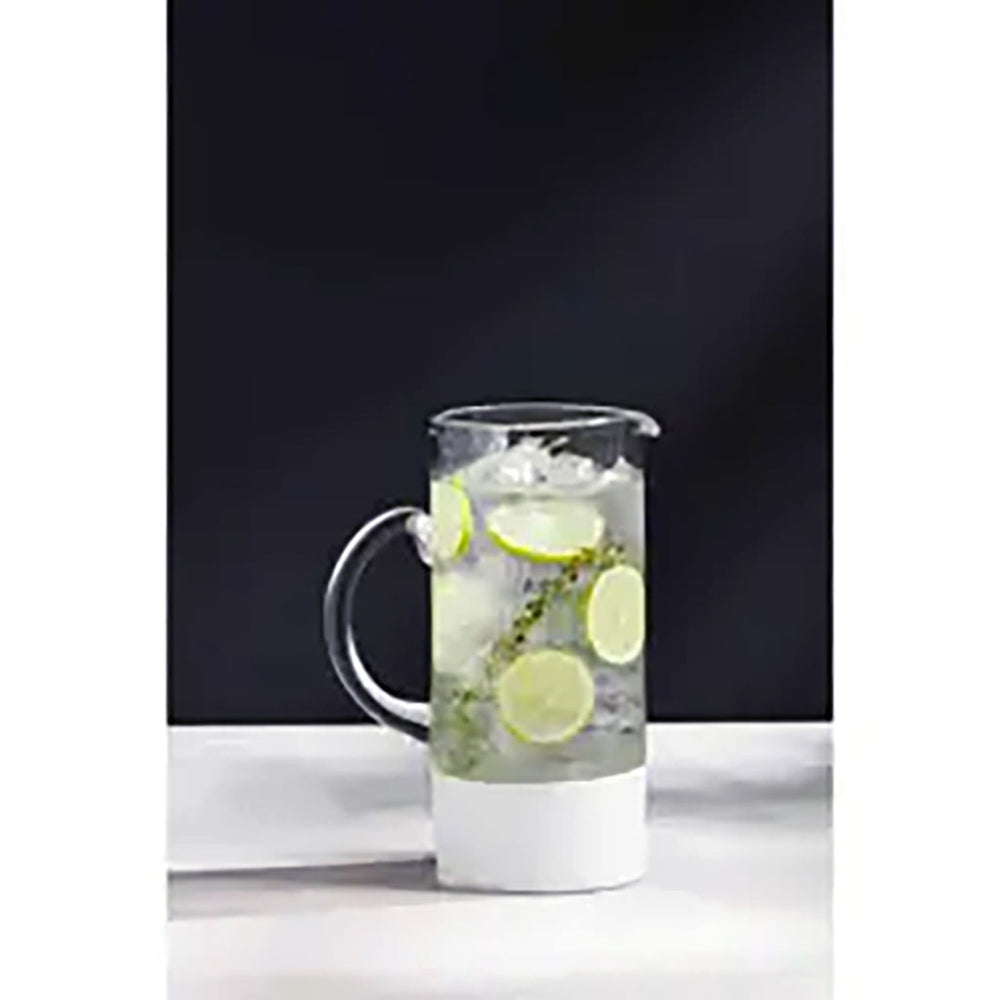 white two toned glass pitcher