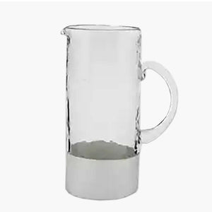 white two toned glass pitcher