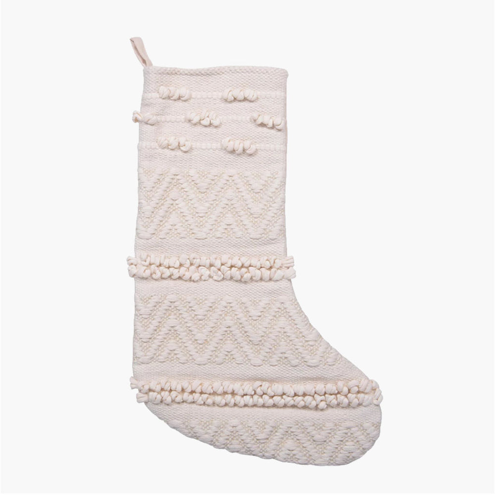 Woven Cotten Blend Christmas Stocking