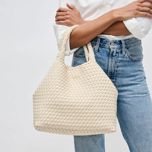 Medium Woven Tote - Cream
