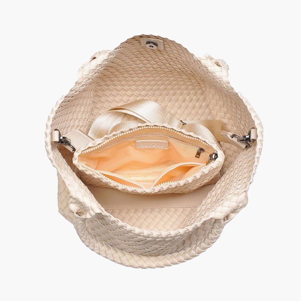 Medium Woven Tote - Cream