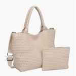 Medium Woven Tote - Cream