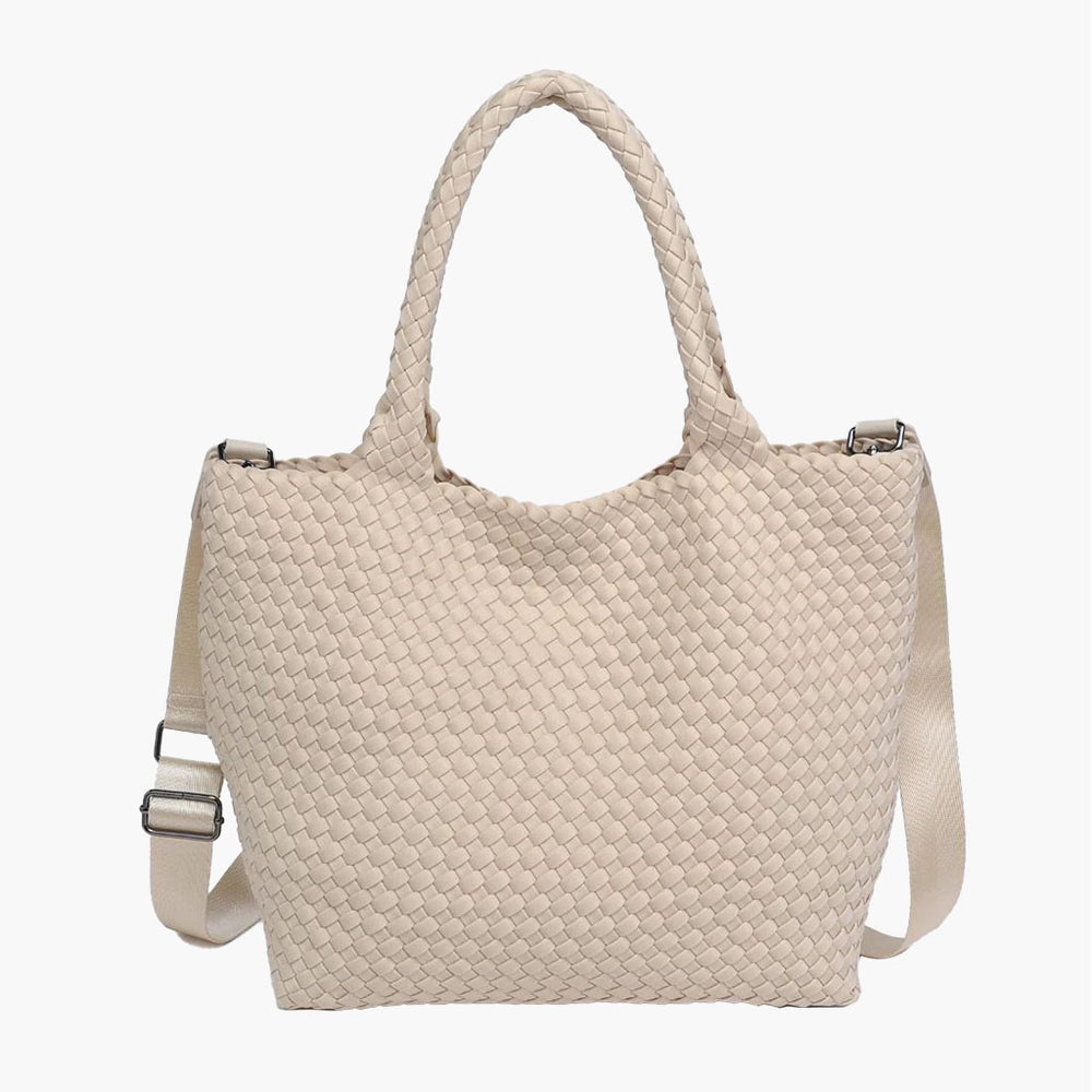 Medium Woven Tote - Cream