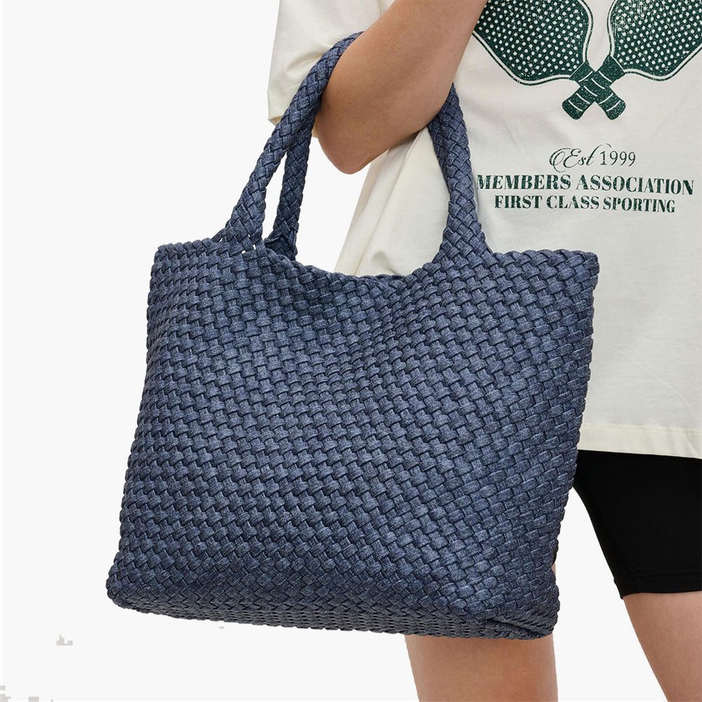 Medium Woven Tote - Dark Denim