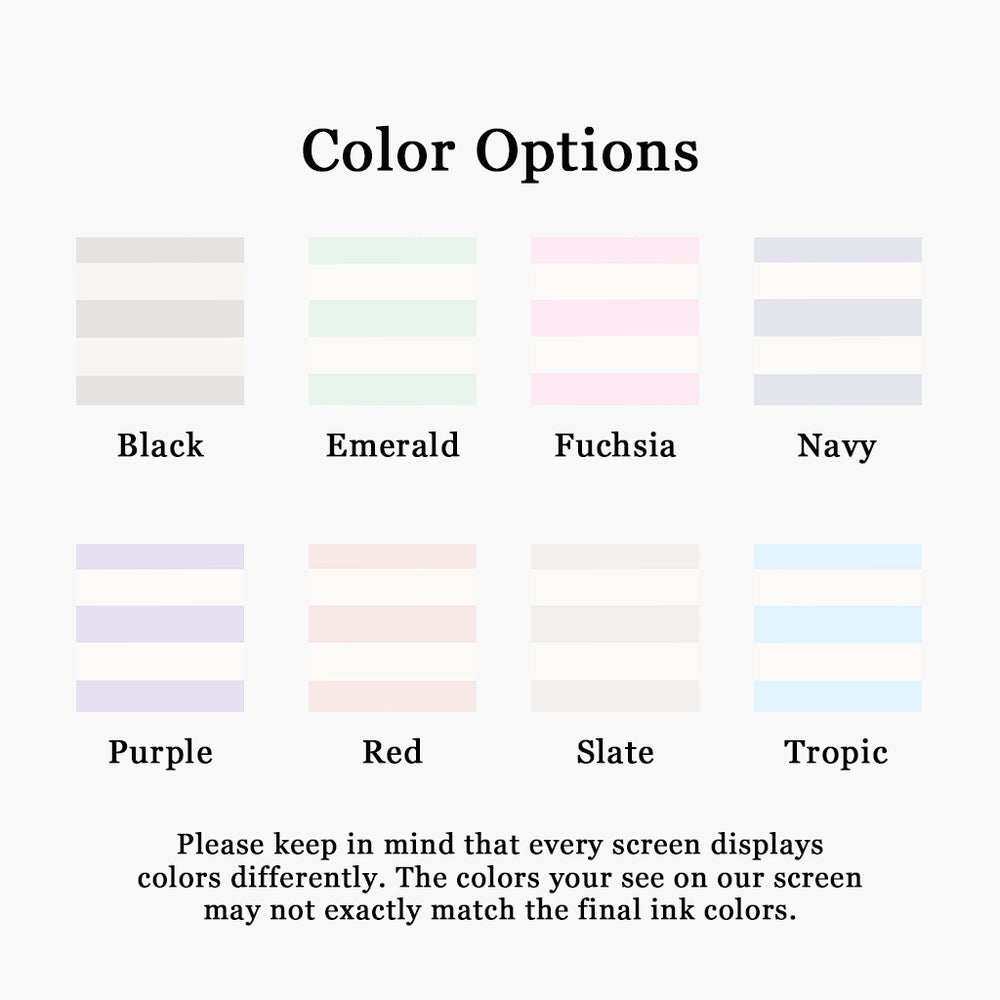 banded note sheets color options
