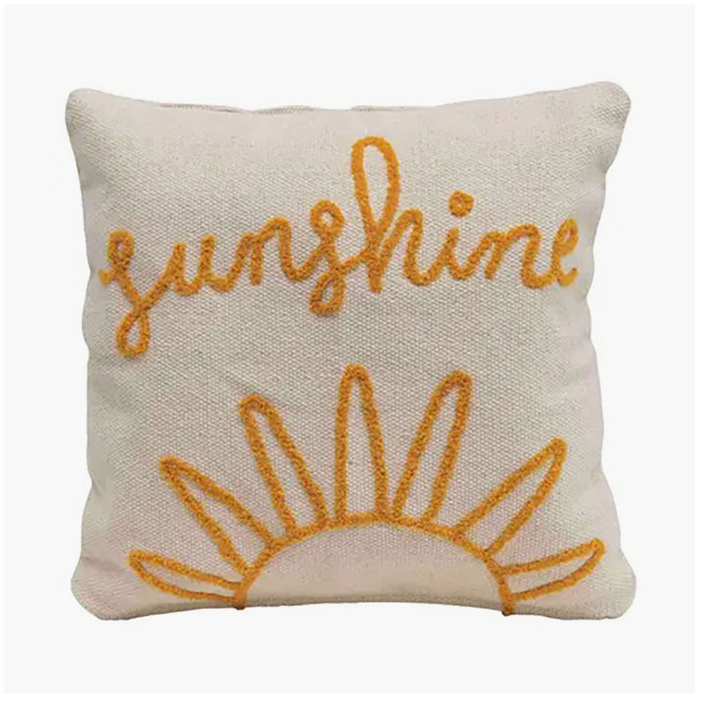 sunshine embroidered pillow