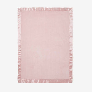 
            
                Load image into Gallery viewer, pink satin trim baby blanket
            
        