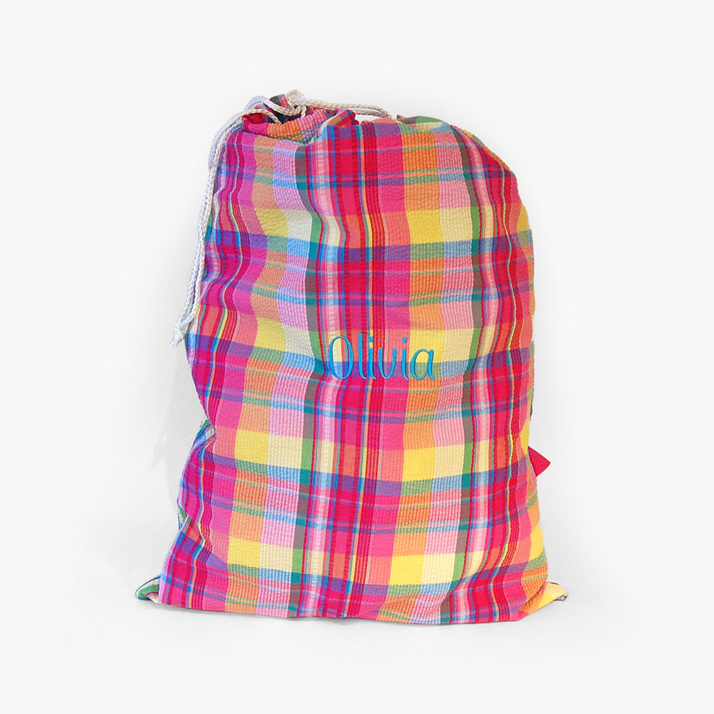 Personalized Catch All Bag - Popsicle Plaid