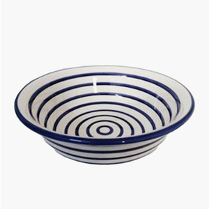 cobalt stripe bowl