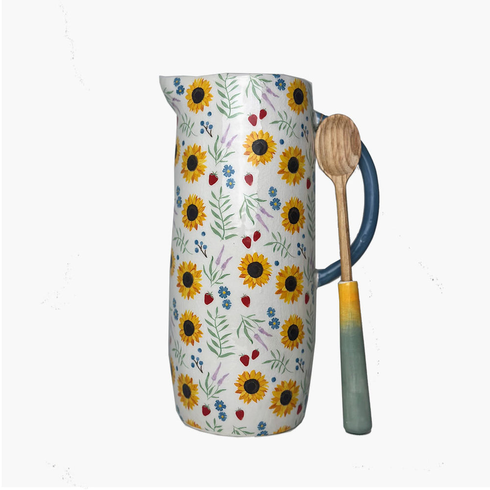 
            
                Load image into Gallery viewer, sunflower pitcher, floral pitcher set
            
        
