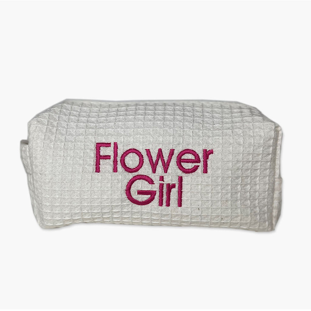 Flower Girl Waffle Weave Cosmetic Bag