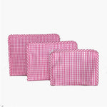 Gingham Cosmetic Bags - Pink