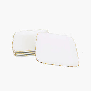 Gold Rim Ceramic Appetizer Plates (set of 4)