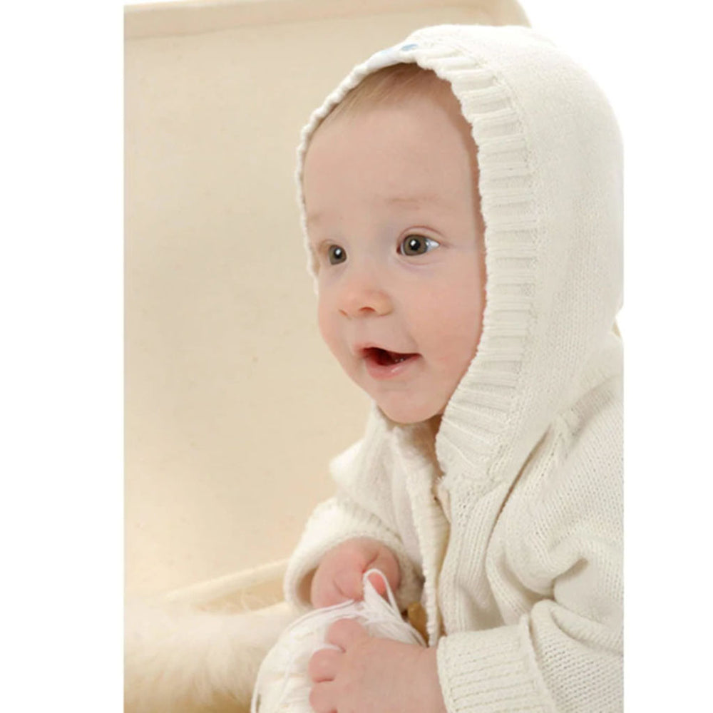 
            
                Load image into Gallery viewer, knit baby hoodie, knit baby sweater, baby clothes, baby sweater, baby gift, cozy baby sweater, ivory baby sweater
            
        