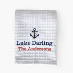 Personalized Anchor Waffle Weave Towel