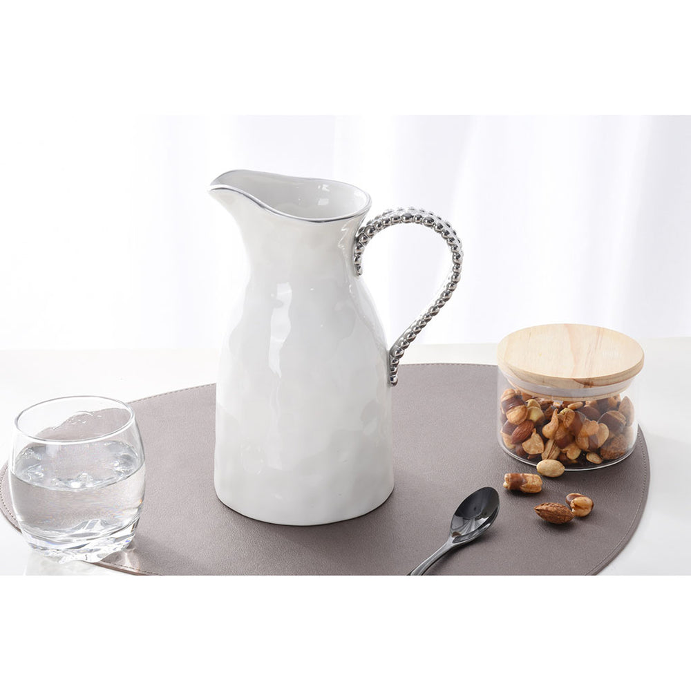 Silver Accented Water Pitcher